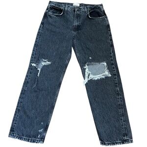 ética Rhea Mid Rise Straight Jeans Black Smokey Mountain Wash Ethically Made